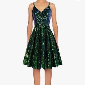 Grace Karin green sparkle dress